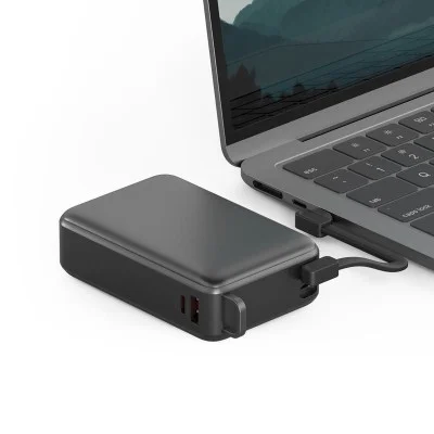 Energea Compac Ultra 67 20000Mah Pd67W Power Bank With Build In C Cable - Black